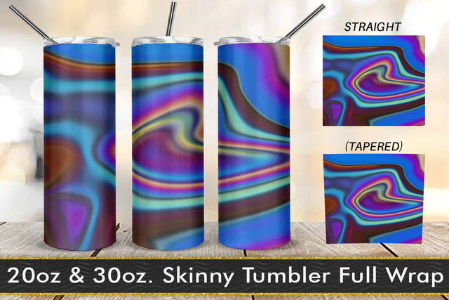Tumbler design liquid grain texture holographic color Sublimation artnoy 