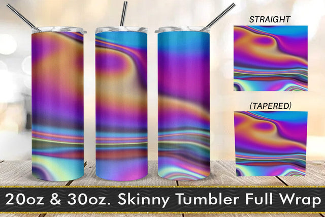 Tumbler design liquid grain texture holographic color Sublimation artnoy 