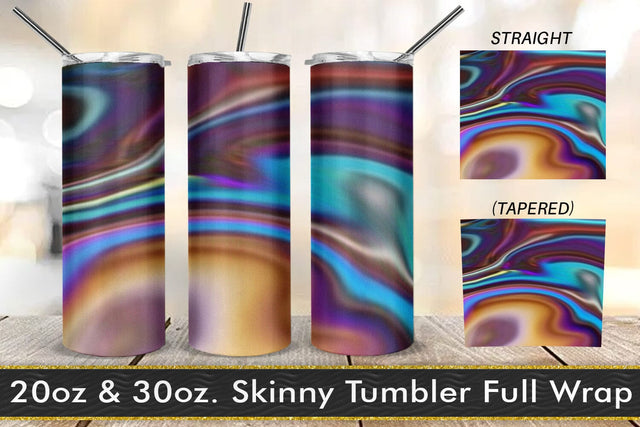 Tumbler design liquid grain texture holographic color Sublimation artnoy 