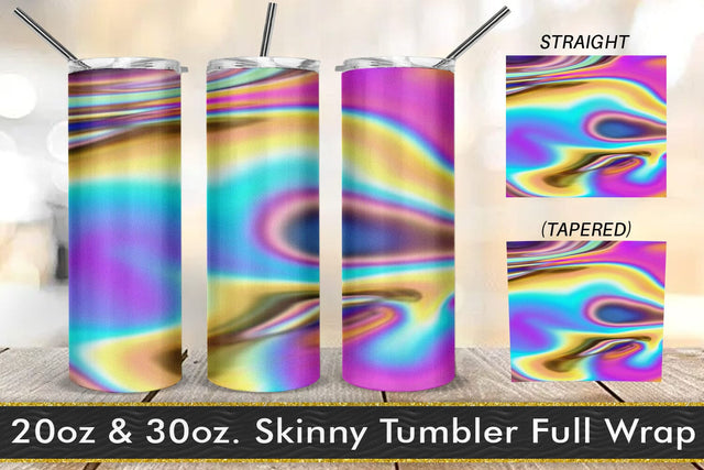 Tumbler design liquid grain texture holographic color Sublimation artnoy 