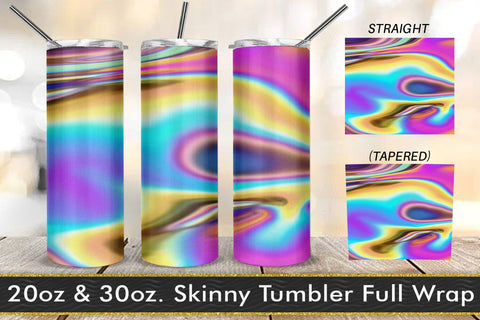Tumbler design liquid grain texture holographic color Sublimation artnoy 