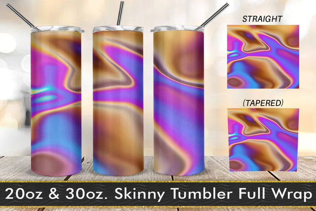 Tumbler design liquid grain texture holographic color Sublimation artnoy 