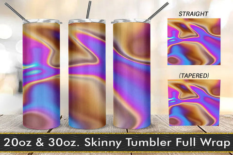 Tumbler design liquid grain texture holographic color Sublimation artnoy 