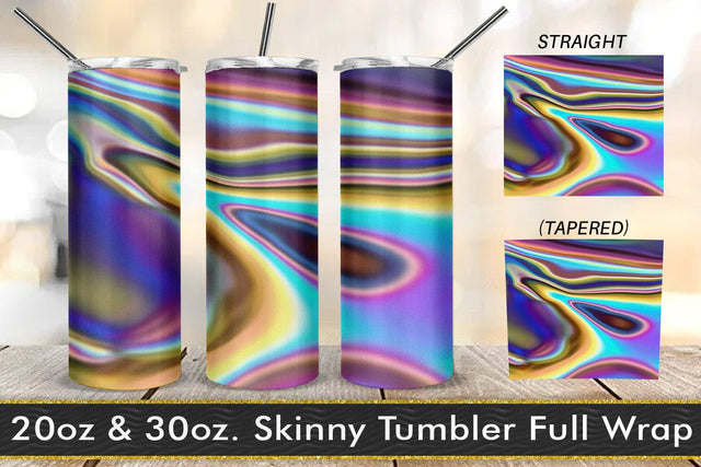 Tumbler design liquid grain texture holographic color Sublimation artnoy 