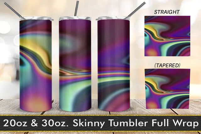 Tumbler design liquid grain texture holographic color Sublimation artnoy 