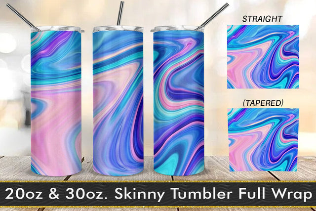 Tumbler design liquid texture blue color Sublimation artnoy 