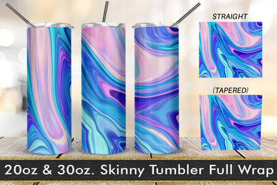 Tumbler design liquid texture blue color Sublimation artnoy 