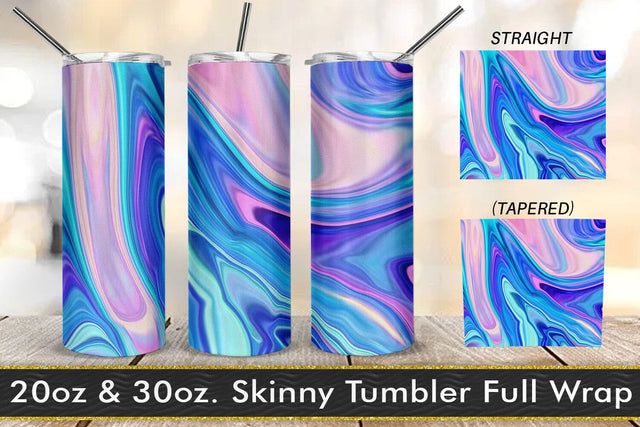 Tumbler design liquid texture blue color Sublimation artnoy 