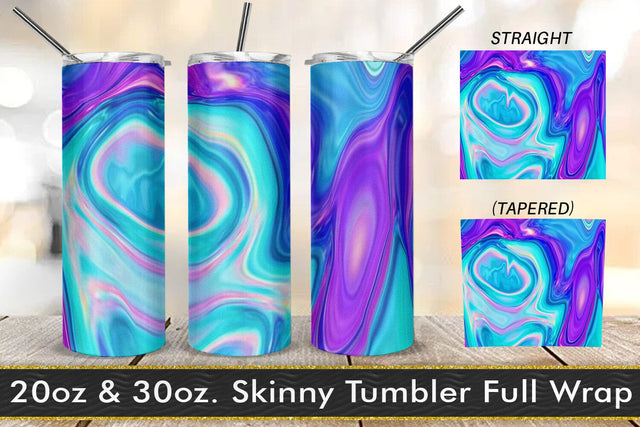 Tumbler design liquid texture blue color Sublimation artnoy 