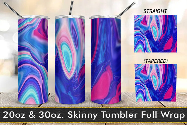 Tumbler design liquid texture blue color Sublimation artnoy 