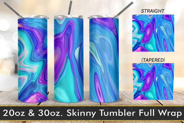 Tumbler design liquid texture blue color Sublimation artnoy 