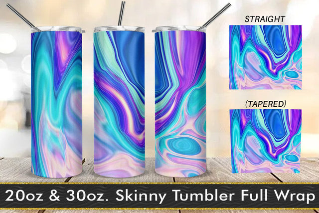 Tumbler design liquid texture blue color Sublimation artnoy 