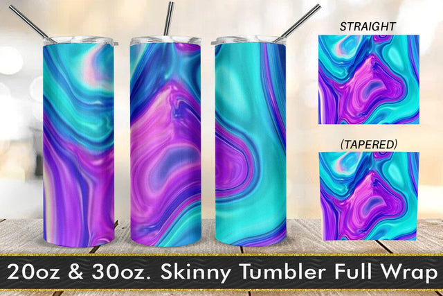 Tumbler design liquid texture blue color Sublimation artnoy 