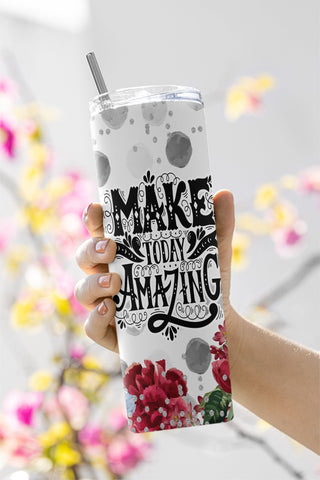 Tumbler Design Motivational Quote PNG Sublimation Tumbler 20oz Motivational Tumbler PNG Tumbler Sublimation Design Flowers Tumbler PNG Sublimation CaldwellArt 