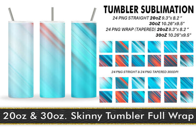 Tumbler design stripes gradient blue background Sublimation artnoy 