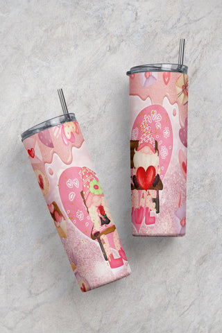 Tumbler Design Valentines Day PNG Sublimation Tumbler 20oz Love Gnome Tumbler PNG Valentines Day Sublimation Design Valentines Day Tumbler Sublimation CaldwellArt 
