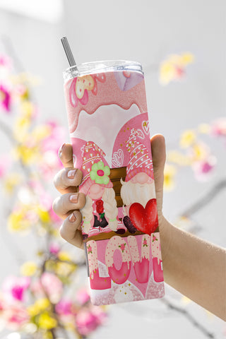 Tumbler Design Valentines Day PNG Sublimation Tumbler 20oz Love Gnome Tumbler PNG Valentines Day Sublimation Design Valentines Day Tumbler Sublimation CaldwellArt 