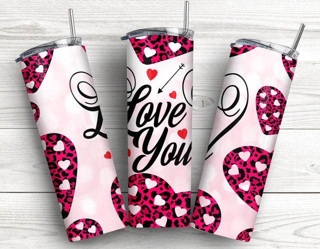 Tumbler Design Valentines Day PNG Sublimation Tumbler 20oz Love Tumbler PNG Sublimation Design Love You Tumbler Cat Love Hearts Design PNG Sublimation CaldwellArt 