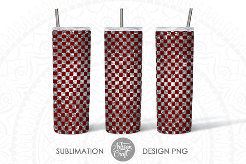 Tumbler designs for sublimation with checkered pattern SVG Artisan Craft SVG 
