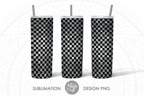 Tumbler designs for sublimation with checkered pattern SVG Artisan Craft SVG 