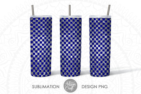 Tumbler designs for sublimation with checkered pattern SVG Artisan Craft SVG 