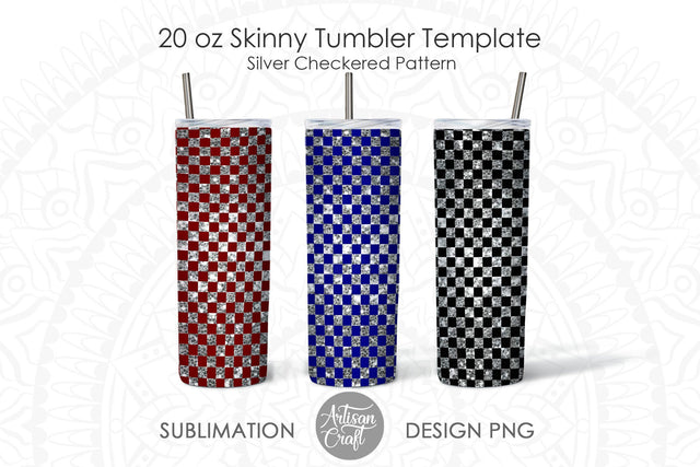 Tumbler designs for sublimation with checkered pattern SVG Artisan Craft SVG 