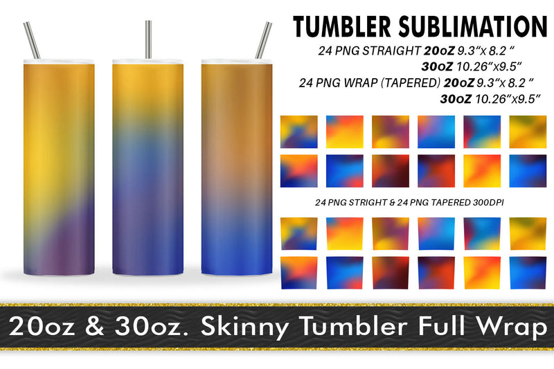 Tumbler gradient blue yellow background Sublimation artnoy 