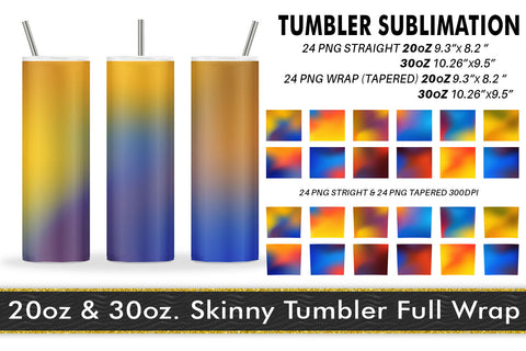 Tumbler gradient blue yellow background Sublimation artnoy 