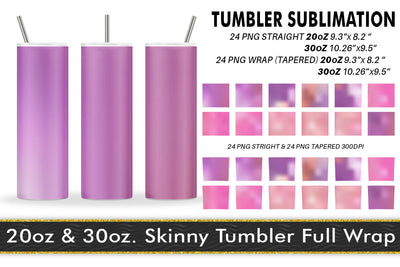 Tumbler gradient pink color background Sublimation artnoy 