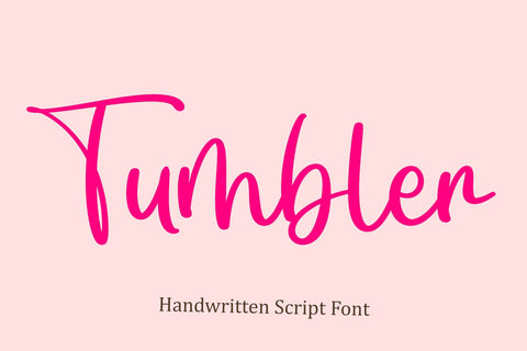 Tumbler - Handwritten font Font letterbeary 