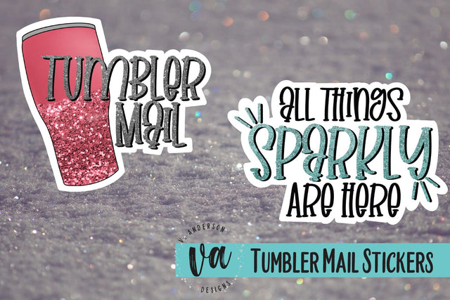 Tumbler Mail Sticker Bundle PNGs SVG V. Anderson Designs 