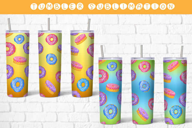 Tumbler sublimation design wrap | Donut design Sublimation Svetana Studio 