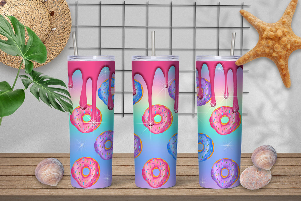 Tumbler sublimation design wrap | Donut tumbler - So Fontsy