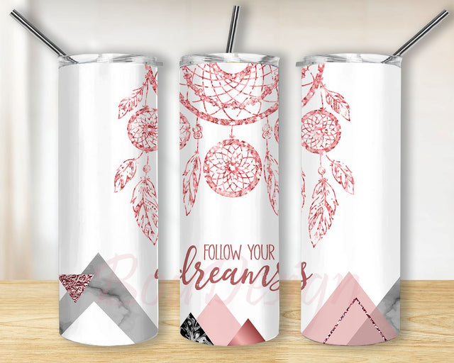 Tumbler Sublimation Designs Dreamcatcher Marble Tumbler for Straight Tapered Tumbler PNG File Digital Download Sublimation BouDesign 