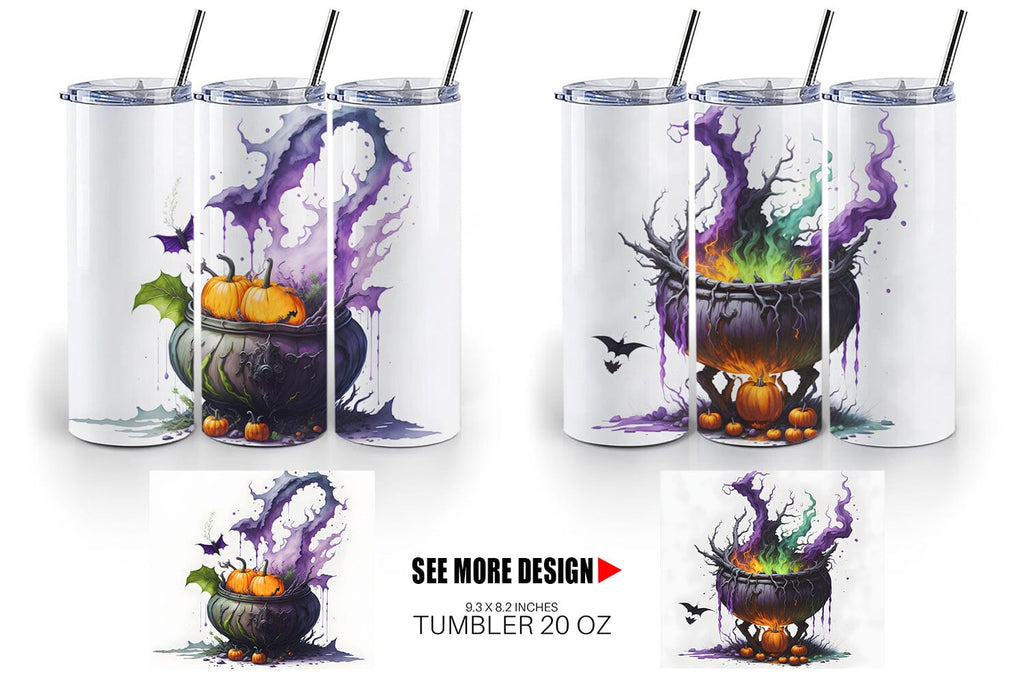 Witch's Cauldron Halloween | Tumbler Sublimation Designs - So Fontsy