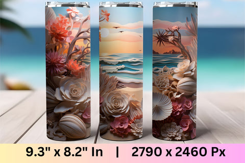Tumbler Sublimation Wraps | 3d Tumbler Wrap | Beach Sublimation FloridPrintables 