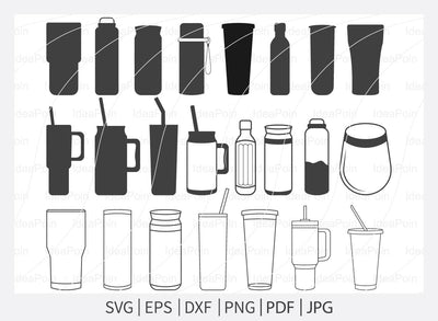 Tumbler svg, Tumbler outline, Tumbler silhouette, Tumbler svg bundle SVG Dinvect 