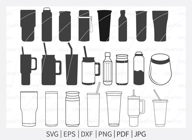 Tumbler svg, Tumbler outline, Tumbler silhouette, Tumbler svg bundle ...