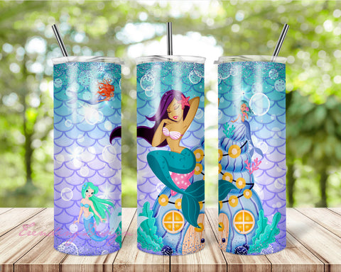 Tumbler Template Sublimation Designs , Mermaid Tumbler 20 oz Under The Sea Skinny Tumbler , PNG tumblers, heart Sublimation TrendingDesign 
