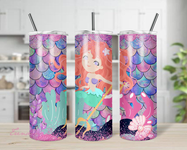 Tumbler Template Sublimation Designs , Mermaid Tumbler 20 oz Under The Sea Skinny Tumbler , PNG tumblers, heart Sublimation TrendingDesign 
