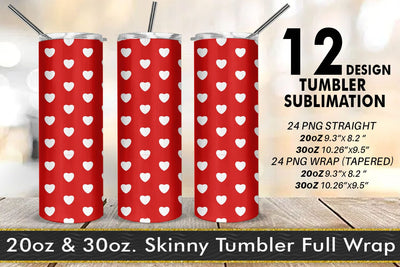 Tumbler templates design heart pattern background Sublimation artnoy 