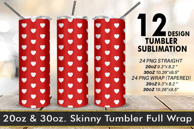 Tumbler templates design heart pattern background Sublimation artnoy 