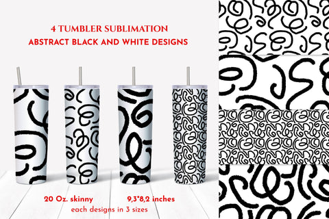 Tumbler wrap Abstract sublimation designs PNG 20 oz black SVG Angelina Semenova 