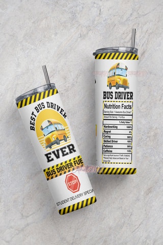 Tumbler Wrap Design- School Bus Driver, School Bus, Back To School, Bus Driver Seamless 20oz Skinny Straight Tumbler Sublimation Sublimation CaldwellArt 
