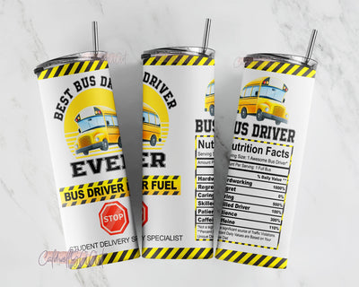 Tumbler Wrap Design- School Bus Driver, School Bus, Back To School, Bus Driver Seamless 20oz Skinny Straight Tumbler Sublimation Sublimation CaldwellArt 