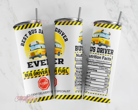 Tumbler Wrap Design- School Bus Driver, School Bus, Back To School, Bus Driver Seamless 20oz Skinny Straight Tumbler Sublimation Sublimation CaldwellArt 
