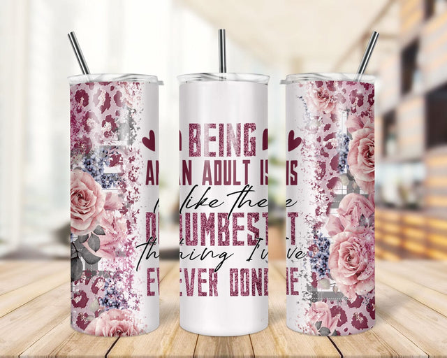 Tumbler Wrap Funny Sarcastic Quote Tumbler Design Floral Print Sublimation Designs Downloads - Skinny 20oz - PNG 2022 Sublimation TrendingDesign 