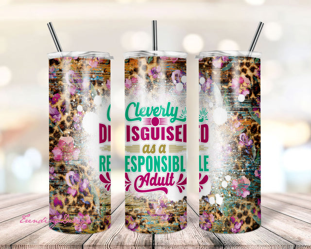 Tumbler Wrap Funny Sarcastic Quote, Tumbler Design Floral Print Sublimation Designs Downloads, Skinny 20oz, PNG 2022 Sublimation TrendingDesign 