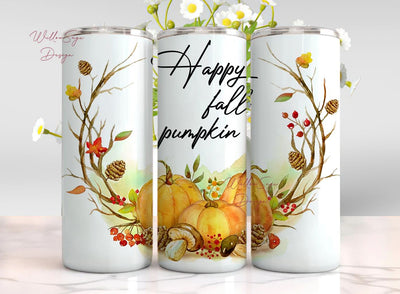tumbler wrap, pumpkin tumbler warp, 20 oz skinny tumbler sublimation design, pumpkin sublimation design, digital download, fall digital Sublimation WillowSageDesign 