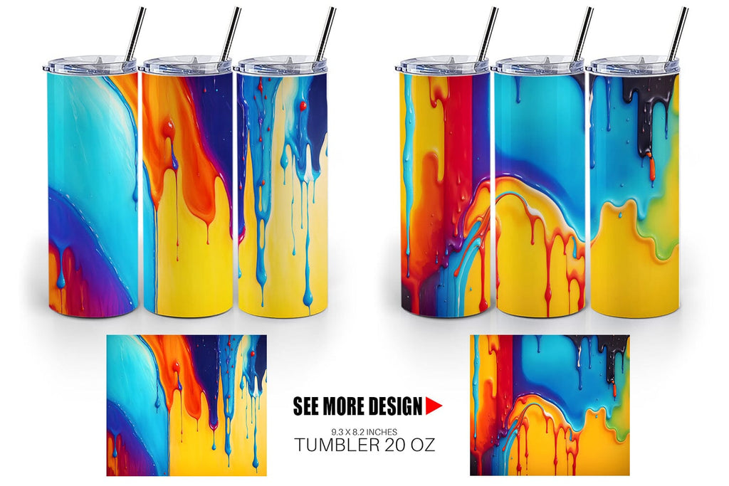 Tumbler Wrap Oil Painting Dripping So Fontsy